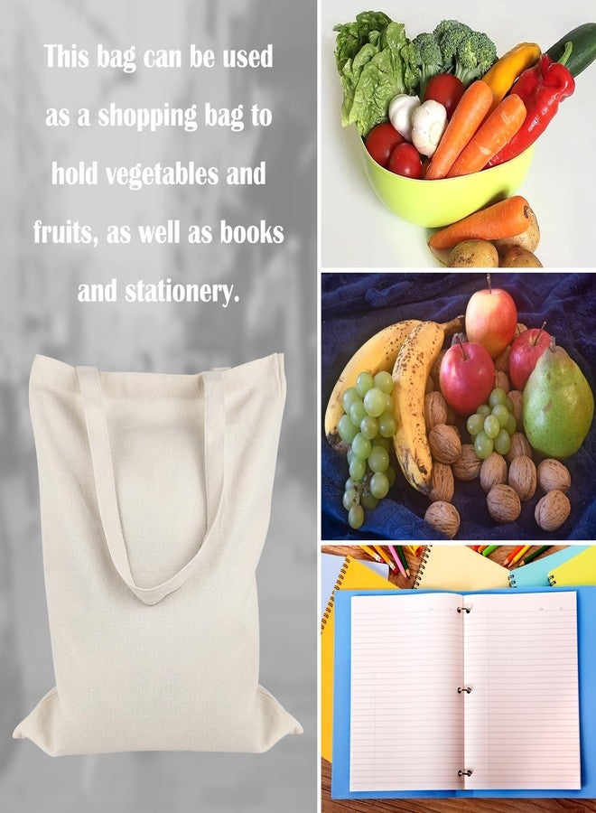 SimautHawk2 Pack Canvas Tote Bag, Blank Tote Bags, Canvas, Grocery Bags, for DIY Activity Plain Tote Bag (2, Beige, 14 * 16.4Inches) - Image 4
